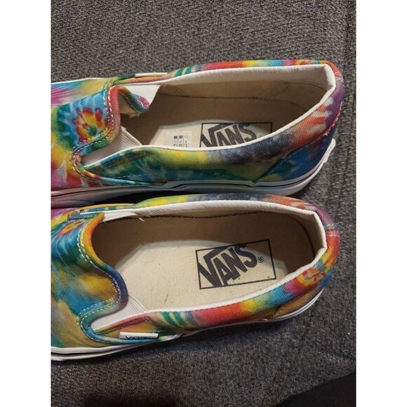 Vans Tie Dye Multicolor Slip-On Skate Shoes Unisex Men 6.5 Women 8 Rainbow - Picture 9 of 12